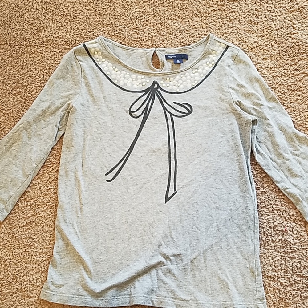 🎀 GAPKIDS 🎀 GRAY BOW SHIRT